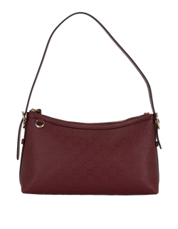Medium Emblem Shoulder Bag, Leather, Burgundy, 847449498879, DB/S, 3*